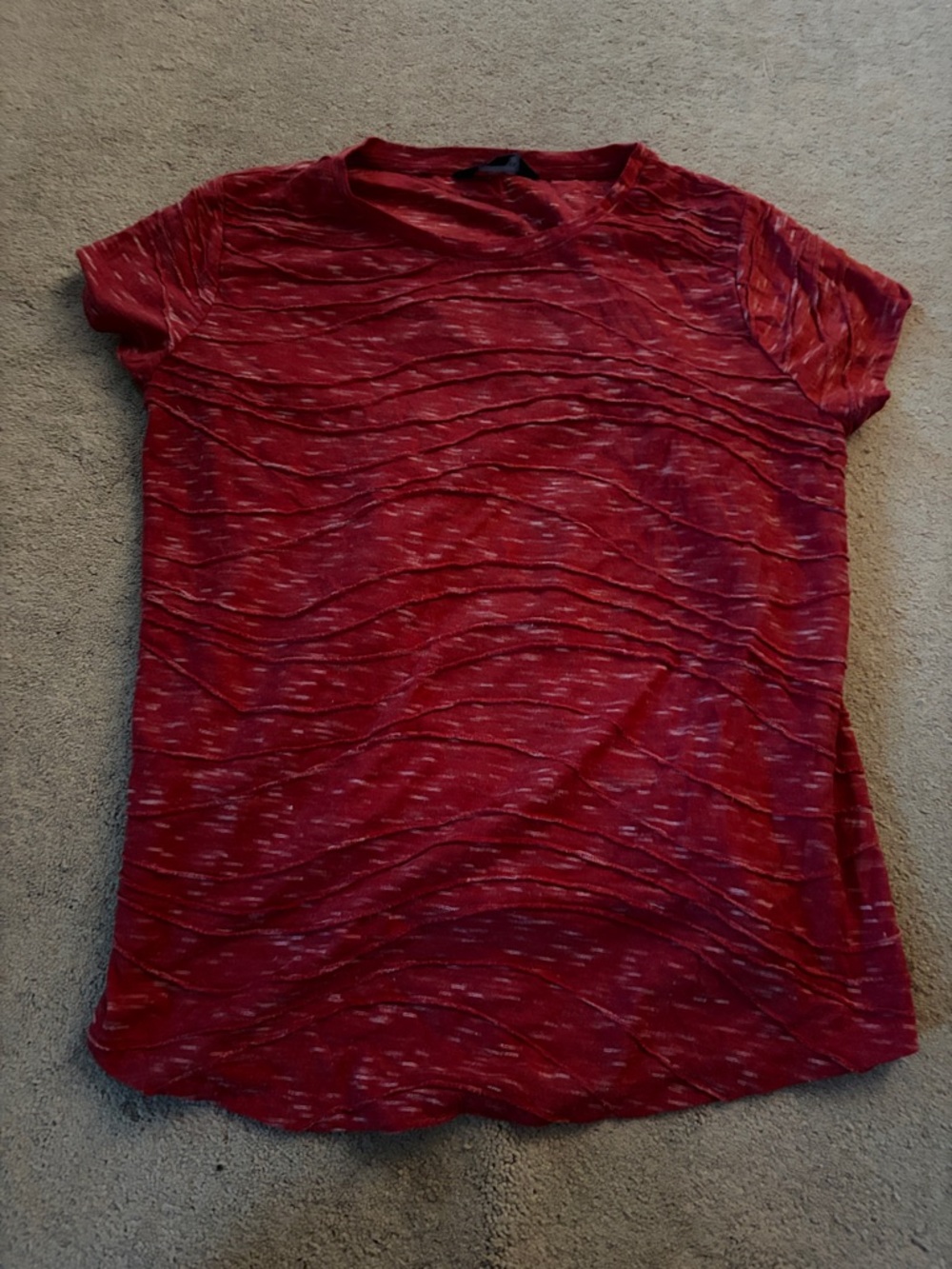 Simply Vera Vera Wang Red Short Sleeve Textured Tee